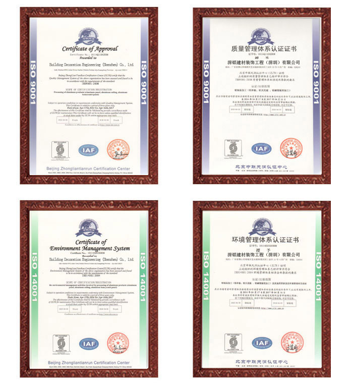 质量、环境管理体系认证证书